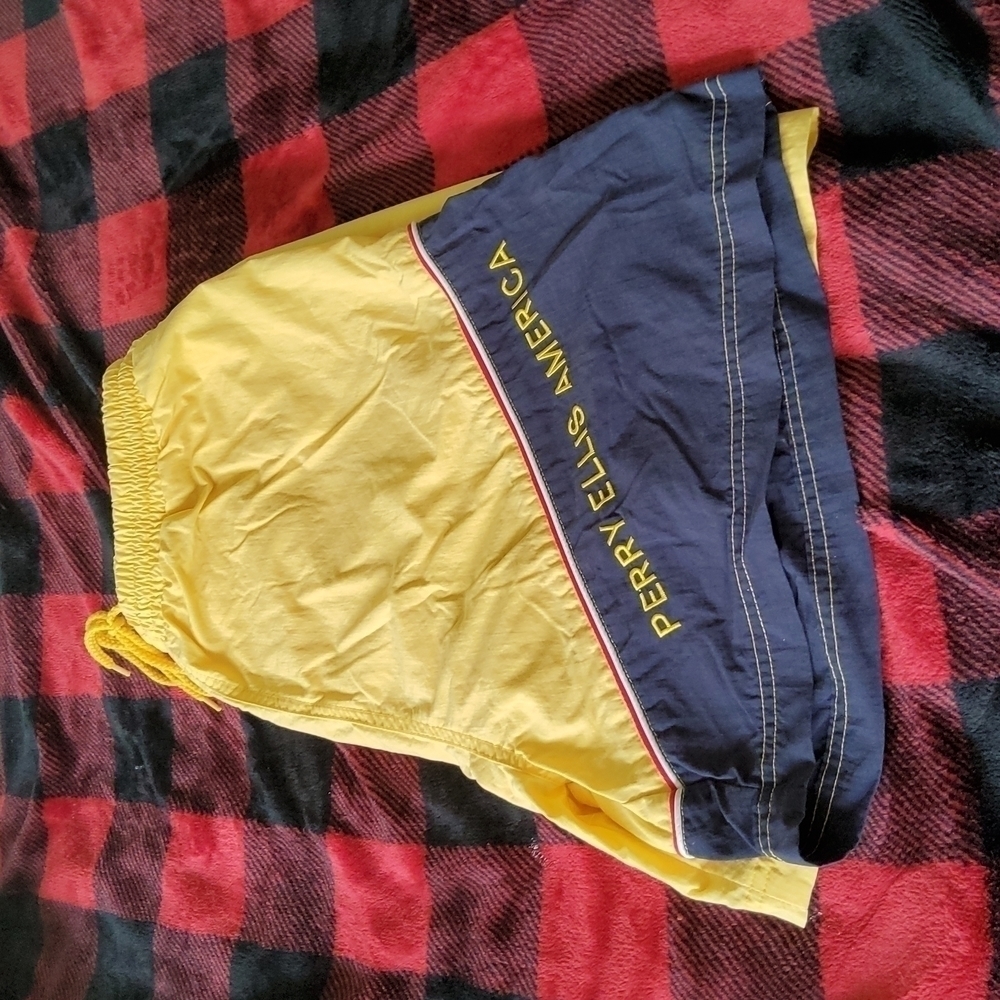 💚💜💛 Perry Ellis America Active Mens Swim Trunks Like new.